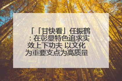 「甘快看」任振鹤：在彰显特色追求实效上下功夫 以文化为重要支点为高质量发展增添动能