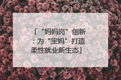 “妈妈岗”创新：为“宝妈”打造柔性就业新生态