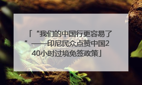 “我们的中国行更容易了”——印尼民众点赞中国240小时过境免签政策