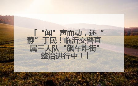 “闻”声而动，还“静”于民！临沂交警直属三大队“飙车炸街”整治进行中！