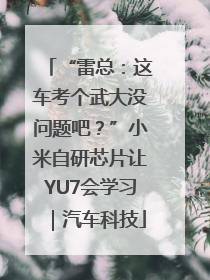 “雷总：这车考个武大没问题吧？”小米自研芯片让YU7会学习｜汽车科技