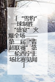 “雪豹”一球制胜 “盛宴”火爆全场——第二届“青超联赛”第二轮西宁主场比赛见闻