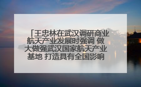 王忠林在武汉调研商业航天产业发展时强调 做大做强武汉国家航天产业基地 打造具有全国影响力的“中国星谷”