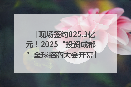 现场签约825.3亿元！2025“投资成都”全球招商大会开幕