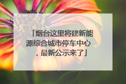 烟台这里将建新能源综合城市停车中心，最新公示来了
