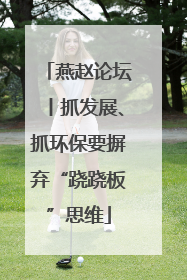 燕赵论坛丨抓发展、抓环保要摒弃“跷跷板”思维