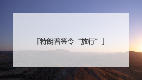 特朗普签令“放行”