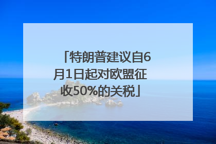 特朗普建议自6月1日起对欧盟征收50%的关税