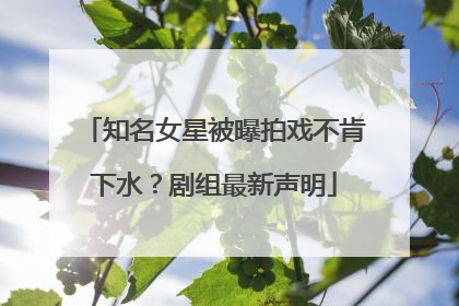 知名女星被曝拍戏不肯下水？剧组最新声明