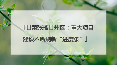 甘肃张掖甘州区：重大项目建设不断刷新“进度条”