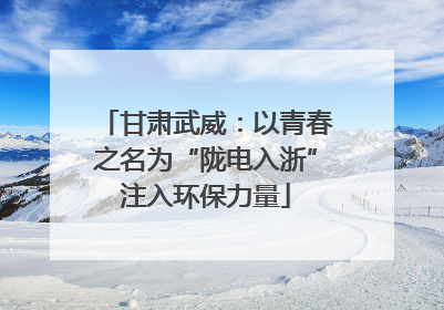 甘肃武威：以青春之名为“陇电入浙”注入环保力量