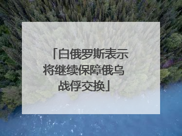 白俄罗斯表示将继续保障俄乌战俘交换