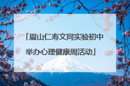 眉山仁寿文同实验初中举办心理健康周活动