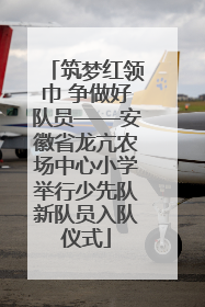 筑梦红领巾 争做好队员——安徽省龙亢农场中心小学举行少先队新队员入队仪式