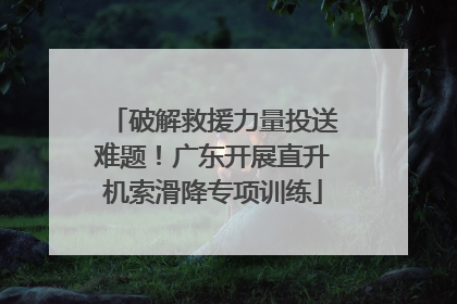 破解救援力量投送难题！广东开展直升机索滑降专项训练