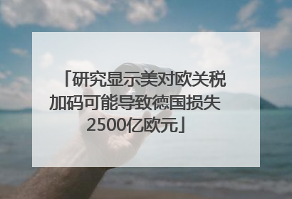 研究显示美对欧关税加码可能导致德国损失2500亿欧元