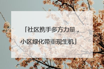 社区携手多方力量，小区绿化带重现生机