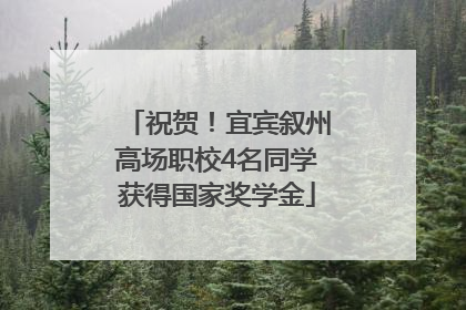 祝贺！宜宾叙州高场职校4名同学获得国家奖学金