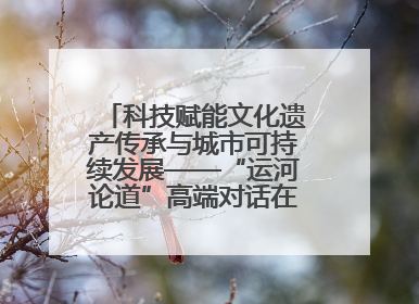 科技赋能文化遗产传承与城市可持续发展——“运河论道”高端对话在京举办