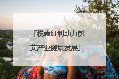 税惠红利助力彭艾产业健康发展