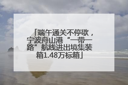 端午通关不停歇，宁波舟山港“一带一路”航线进出境集装箱1.48万标箱