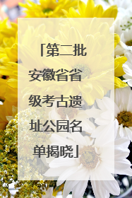 第二批安徽省省级考古遗址公园名单揭晓