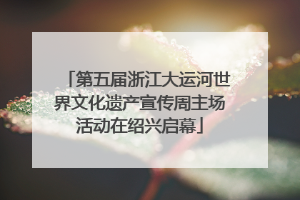 第五届浙江大运河世界文化遗产宣传周主场活动在绍兴启幕