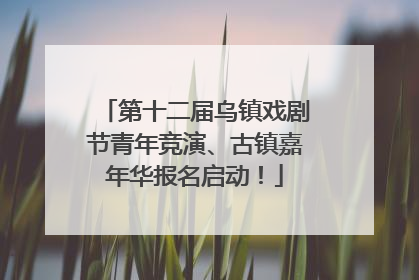 第十二届乌镇戏剧节青年竞演、古镇嘉年华报名启动！