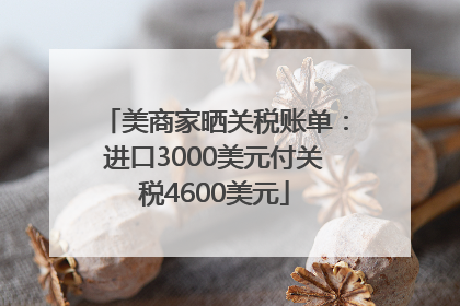 美商家晒关税账单：进口3000美元付关税4600美元