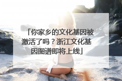 你家乡的文化基因被激活了吗？浙江文化基因图谱即将上线