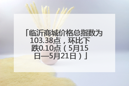 临沂商城价格总指数为103.38点，环比下跌0.10点（5月15日—5月21日）