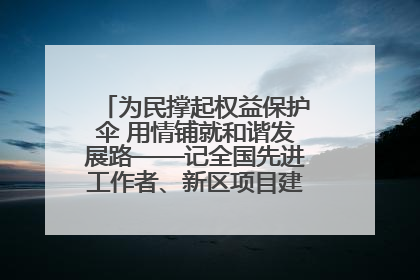 为民撑起权益保护伞 用情铺就和谐发展路——记全国先进工作者、新区项目建设中心干部卢小勇