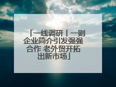 一线调研丨一则企业简介引发强强合作 老外贸开拓出新市场