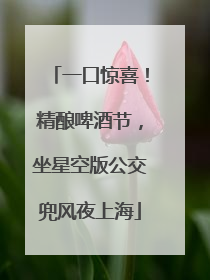 一口惊喜！精酿啤酒节，坐星空版公交兜风夜上海