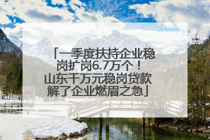 一季度扶持企业稳岗扩岗6.7万个！山东千万元稳岗贷款解了企业燃眉之急