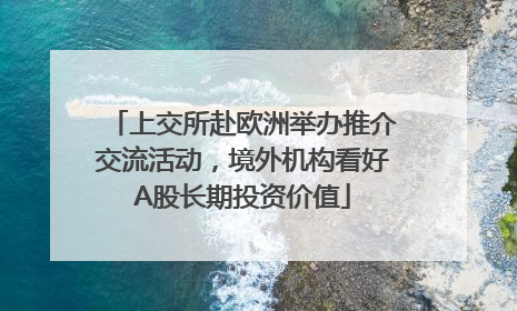 上交所赴欧洲举办推介交流活动，境外机构看好A股长期投资价值