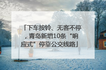 下车按铃、无客不停，青岛新增10条“响应式”停靠公交线路