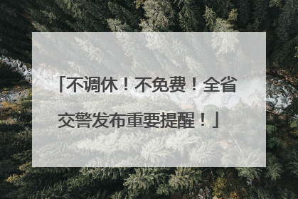 不调休！不免费！全省交警发布重要提醒！
