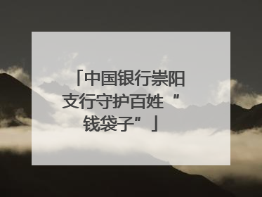 中国银行崇阳支行守护百姓“钱袋子”