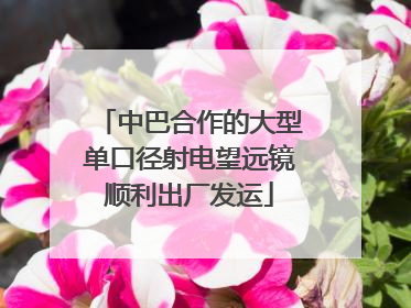 中巴合作的大型单口径射电望远镜顺利出厂发运