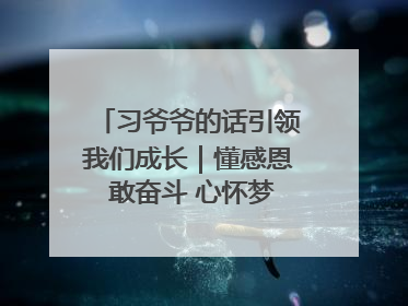 习爷爷的话引领我们成长｜懂感恩 敢奋斗 心怀梦想向未来