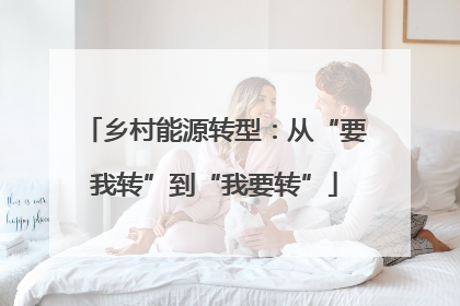 乡村能源转型：从“要我转”到“我要转”