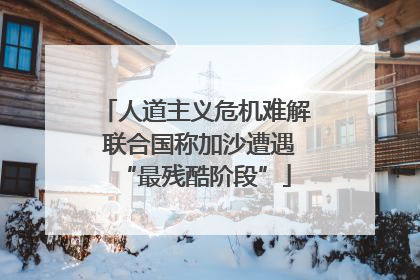 人道主义危机难解 联合国称加沙遭遇“最残酷阶段”