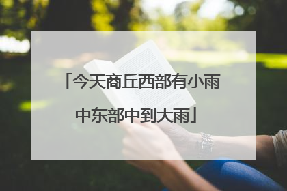 今天商丘西部有小雨 中东部中到大雨