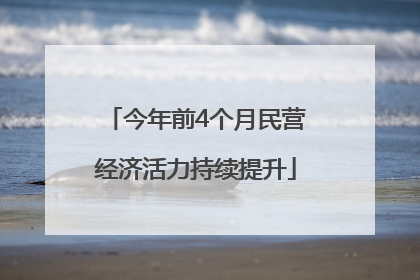 今年前4个月民营经济活力持续提升