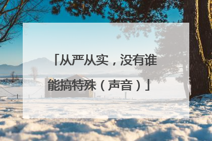 从严从实，没有谁能搞特殊（声音）