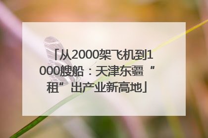 从2000架飞机到1000艘船：天津东疆“租”出产业新高地