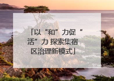 以“和”力促“活”力 探索集宿区治理新模式
