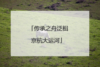 传承之舟泛楫京杭大运河