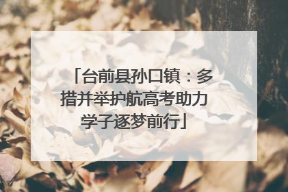 台前县孙口镇：多措并举护航高考助力学子逐梦前行